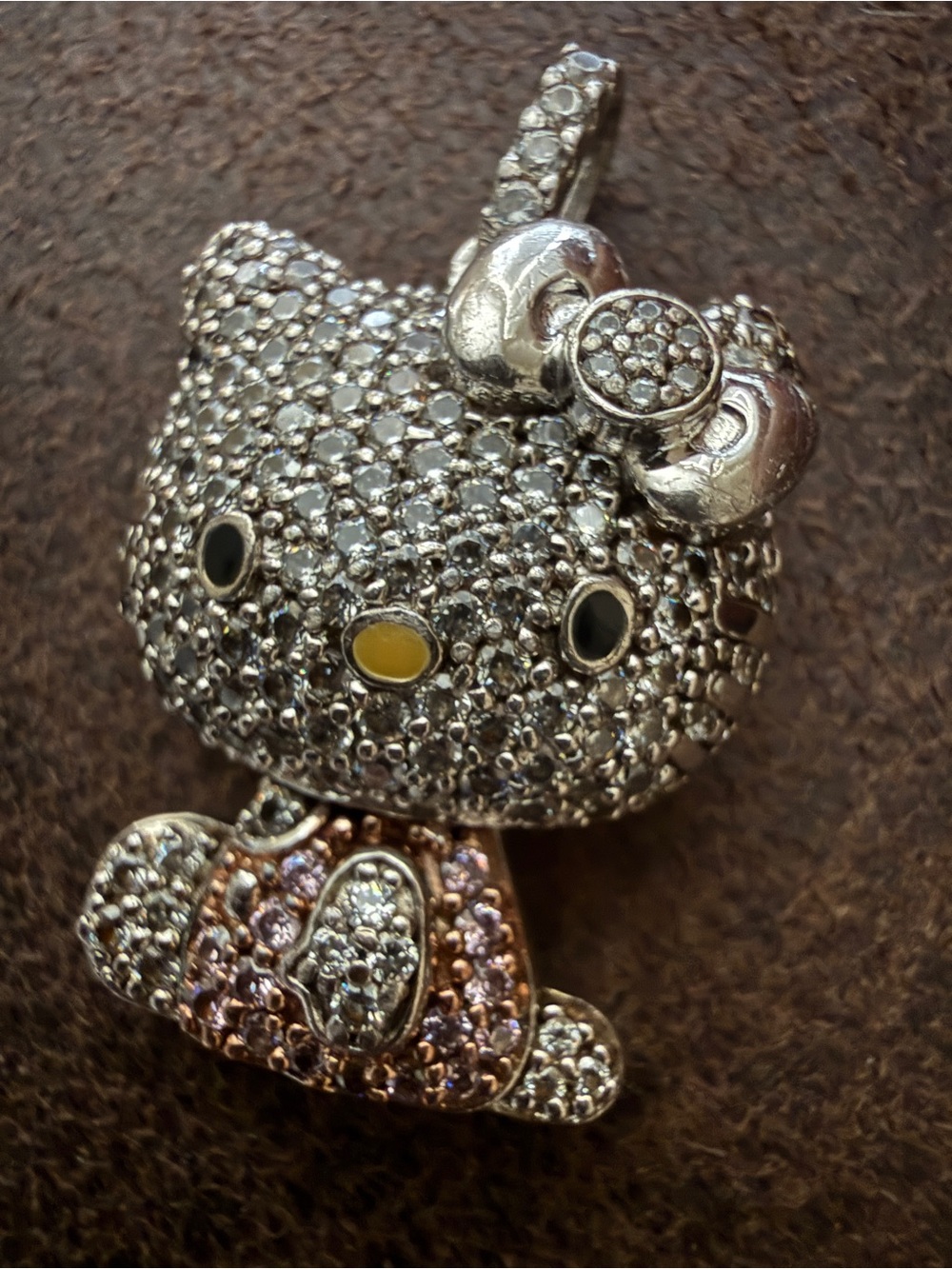 RARE Diamonique Hello Kitty 35th anniversary pendant ONLY -hard to find 925 cz - Picture 5 of 5